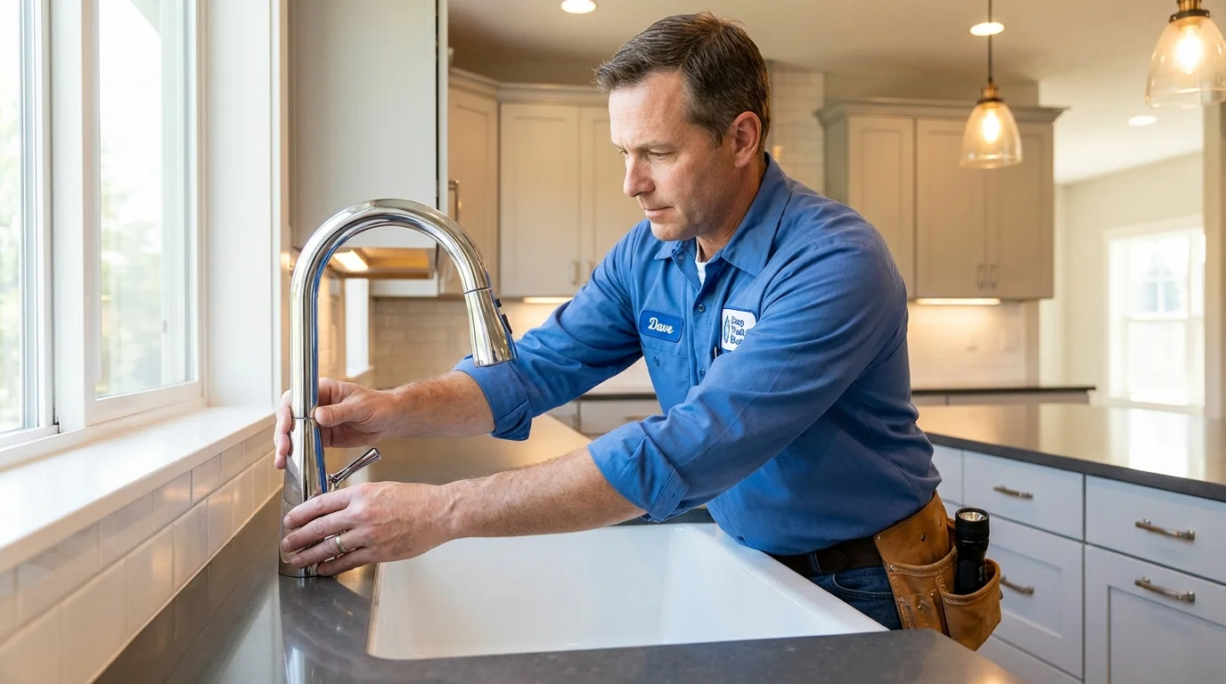 Kitchen faucet installation by Johns Plumbing LLC in Weare